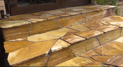 Плитняк златолит жёлтый золотистый для отмостки купить в Краснозаводске